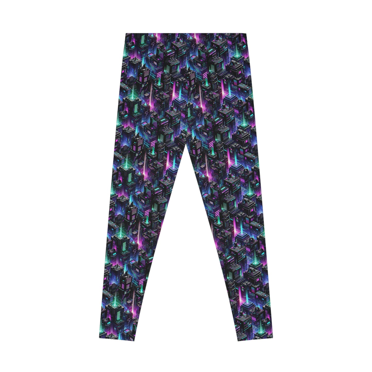 Tech Noir Graphics Futuristic Tech Aesthetics Stretch Leggings - 8404 Design-55
