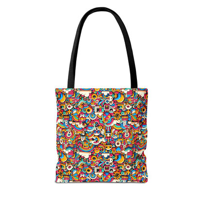 Neon Pop Playful Pop Culture Mashup Tote Bag - 8404 Design-62