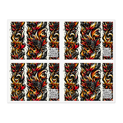 Flame Graphics Maximalist Streetwear Sticker Sheets - 8404 Design-65