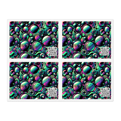 Tech-Tonal Graphics Tech-Forward Streetwear Sticker Sheets - 8404 Design-56