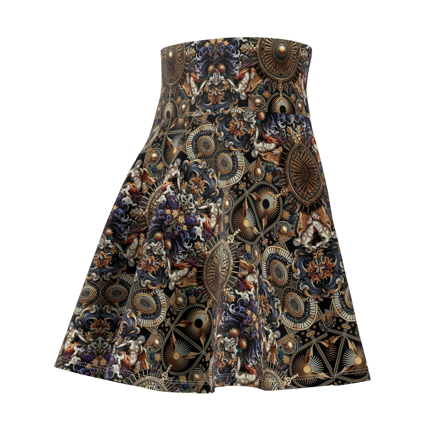Digital Renaissance Luxurious Streetwear Inspired By Classical Art With a Modern Twist Women's Skater Skirt - 8404 Design-55
