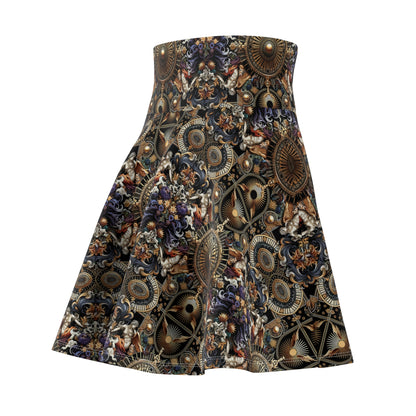 Digital Renaissance Luxurious Streetwear Inspired By Classical Art With a Modern Twist Women's Skater Skirt - 8404 Design-55