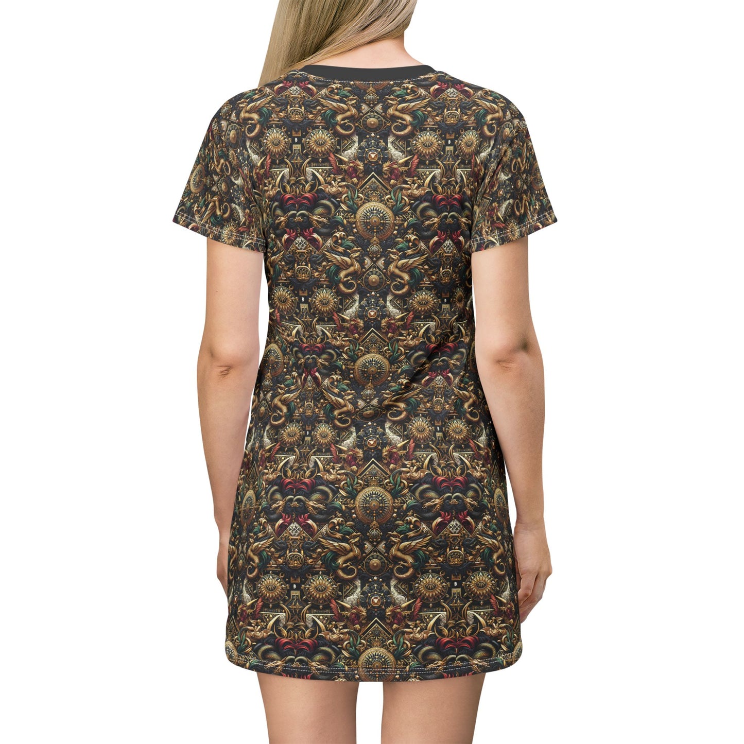 Digital Renaissance Luxurious Streetwear Inspired By Classical Art With a Modern Twist T-Shirt Dress - 8404 Design-76