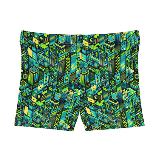 Tech-Infused Neon Tech-Forward Streetwear Women's Shorts - 8404 Design-61