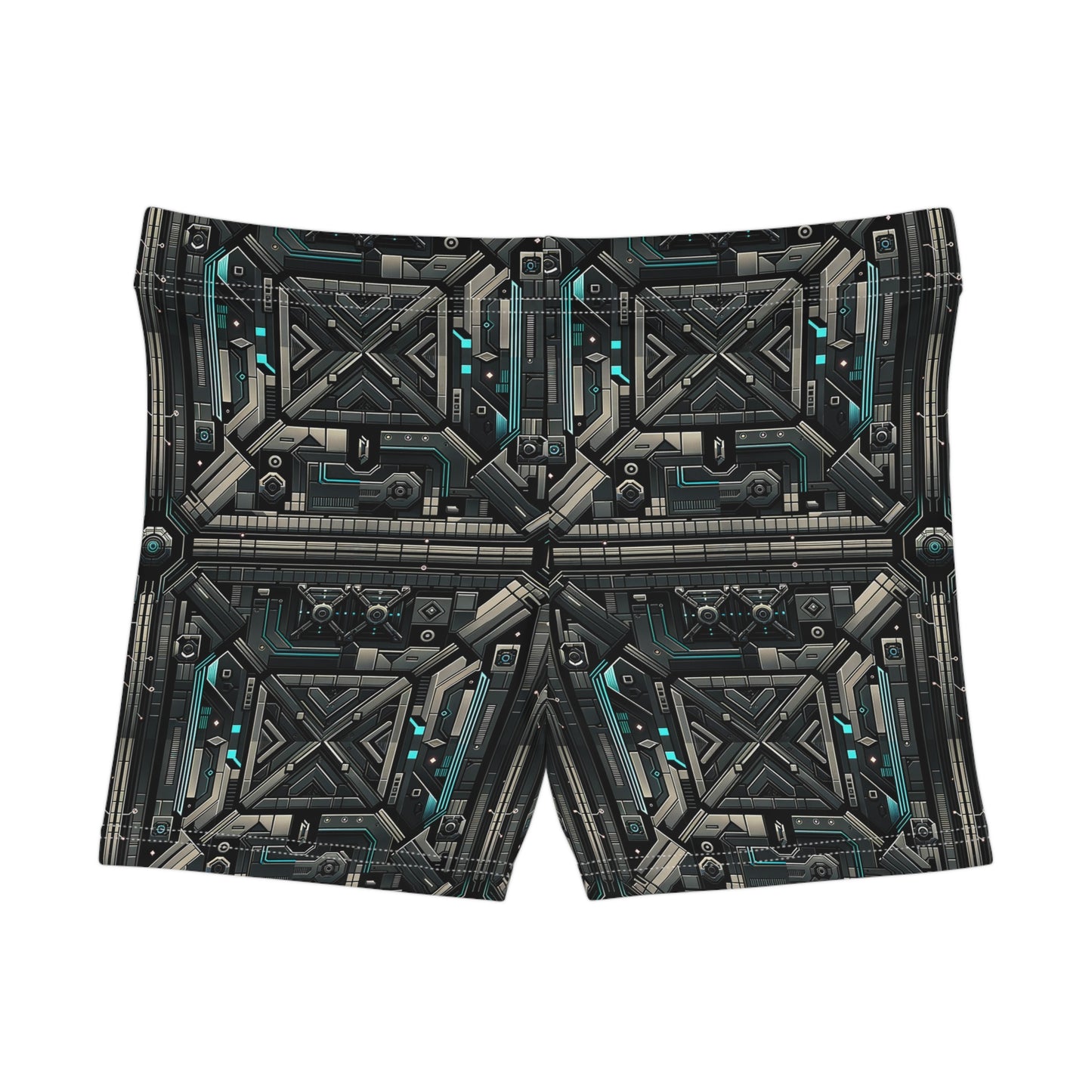 Tech Noir Futuristic Tech Aesthetic with a Dark Twist Women's Shorts - 8404 Design-59