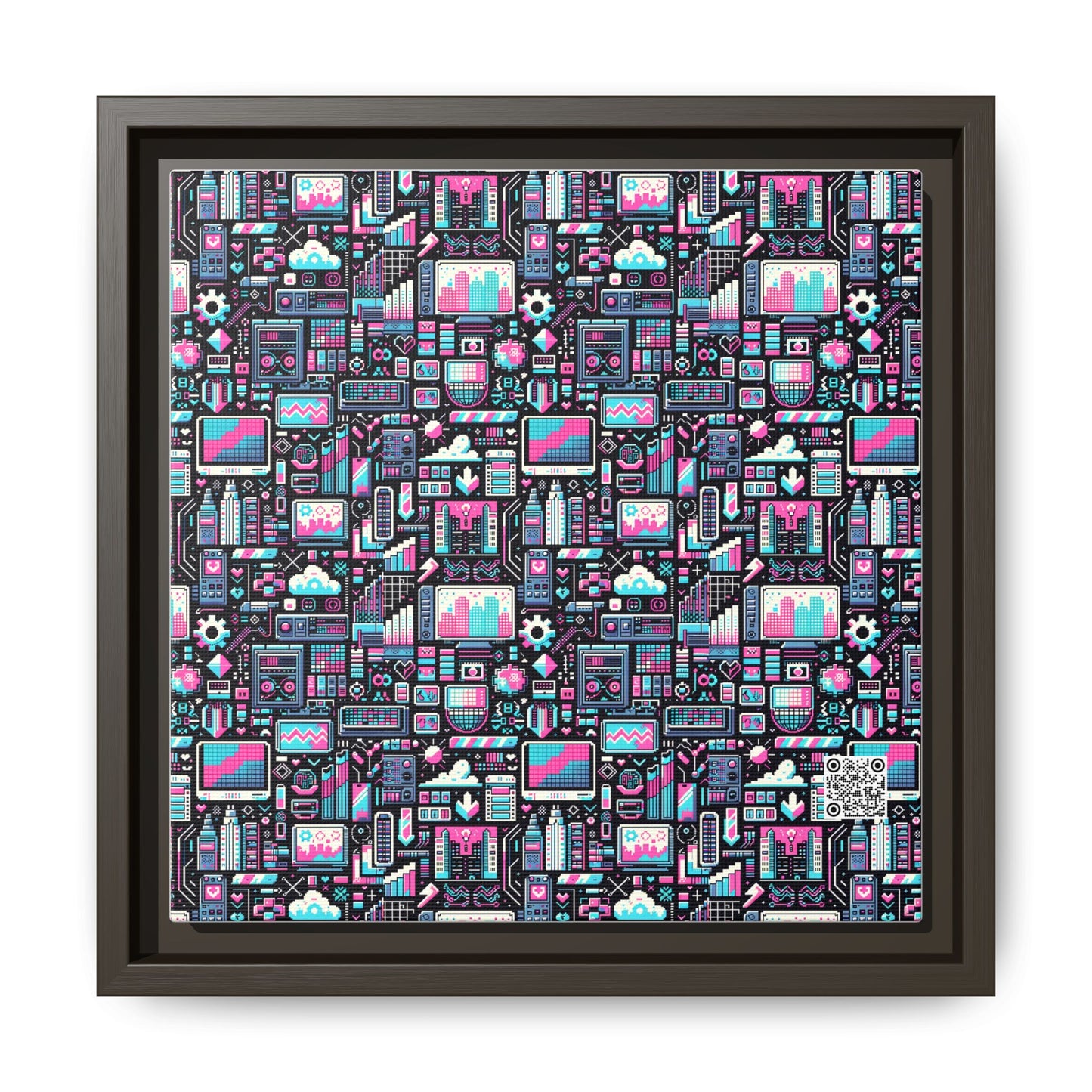 Digital Rebellion Youthful Streetwear with a Rebellious Digital Twist Matte Canvas, Framed (multi-color) - 8404 Design-71 B