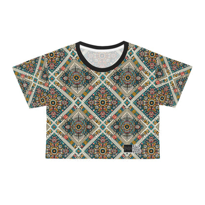 Cultural Fusion Tech Blend of Cultural Heritage With Tech-Inspired Elements Crop Tee - 8404 Design-64