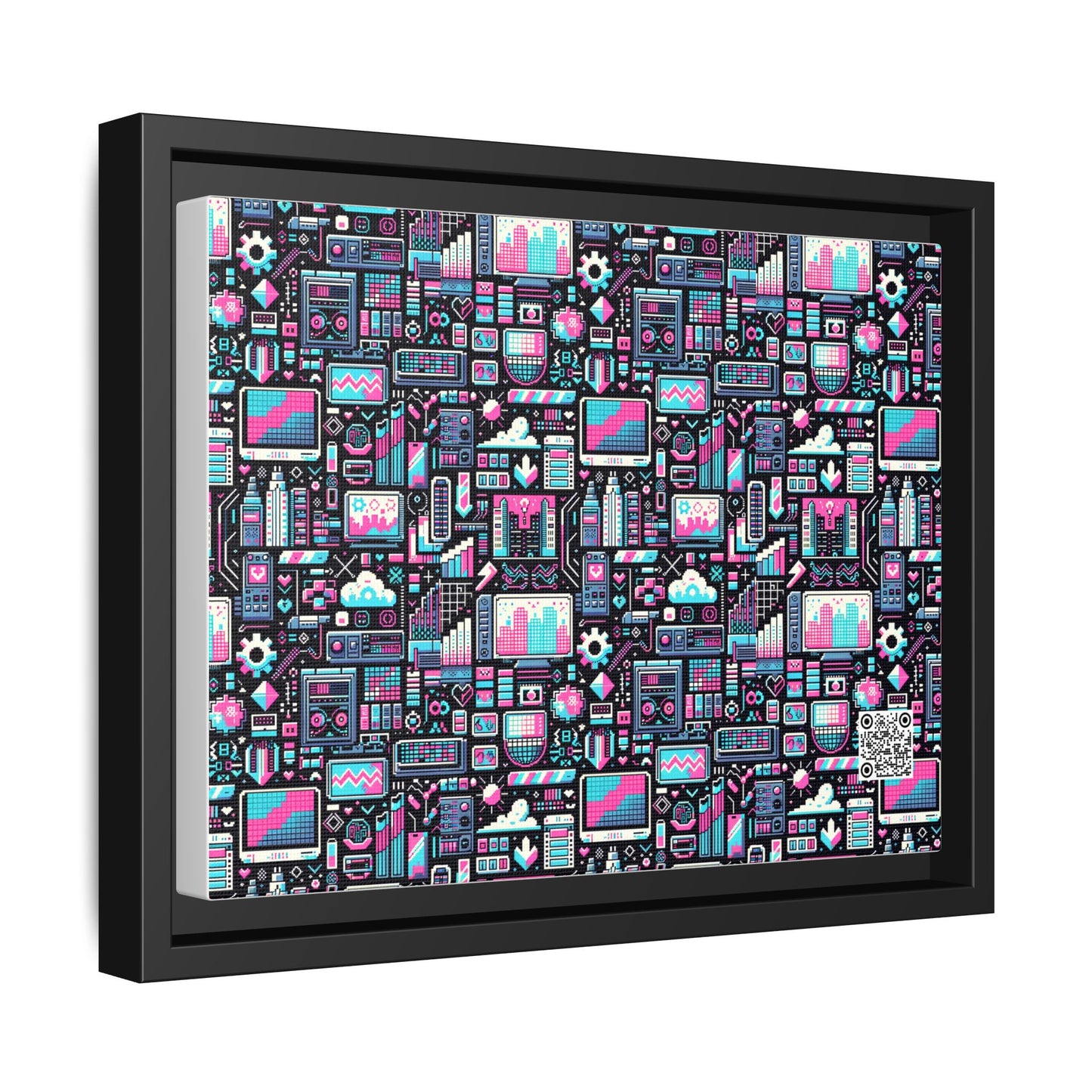 Digital Rebellion Youthful Streetwear with a Rebellious Digital Twist Matte Canvas, Framed (multi-color) - 8404 Design-71 A