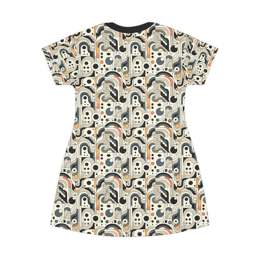 Modern Minimalism Minimalist Tech T-Shirt Dress - 8404 Design-60