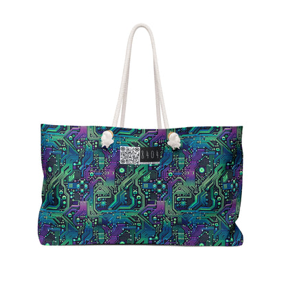 Tech-Infused Neon Tech-Forward Streetwear Weekender Bag - 8404 Design-66