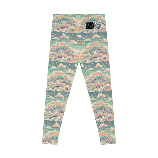 Digital Dreamland Whimsical and Nostalgic Streetwear With a Digital Twist Stretch Leggings - 8404 Design-65