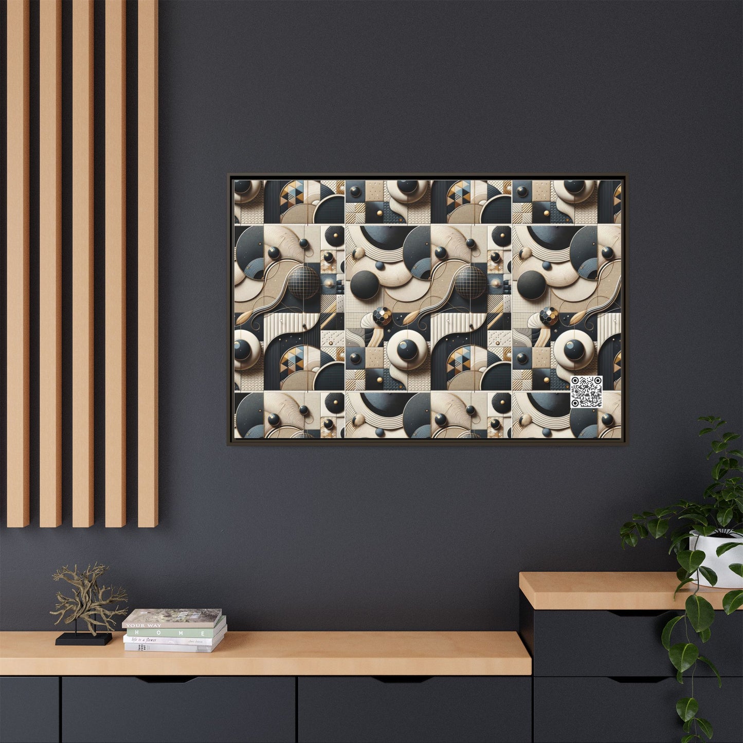 Tech-forward Luxe Streetwear Tech Luxe Fusion Matte Canvas, Framed (multi-color) - 8404 Design-71 A