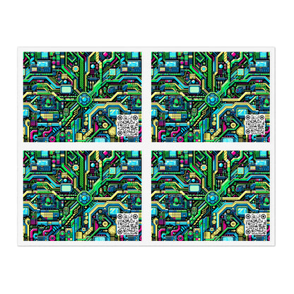 Digital Nomad Chic Cyberpunk Tech Sticker Sheets - 8404 Design-43