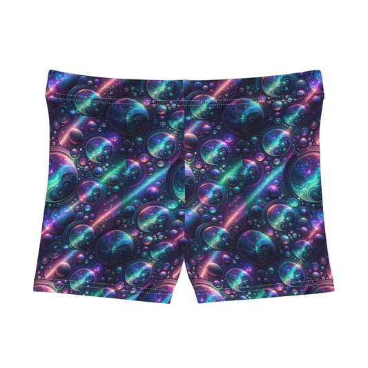 Iridescent Tech Fusion Tech-Forward Streetwear Women's Shorts - 8404 Design-51