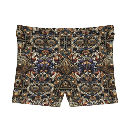 Digital Renaissance Luxurious Streetwear Inspired By Classical Art With a Modern Twist Women's Shorts - 8404 Design-55