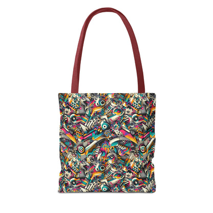 Urban Graffiti Fusion Eclectic Street Art Meets Modern Tech Culture Tote Bag - 8404 Design-55