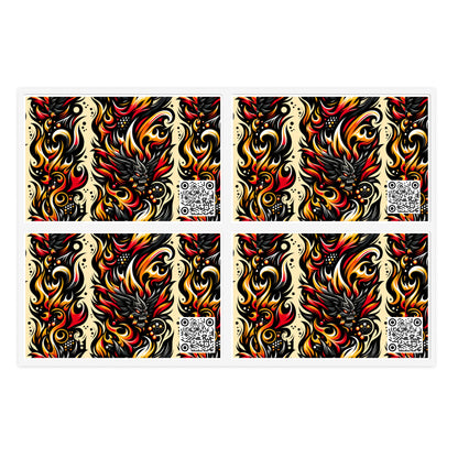 Flame Graphics Maximalist Streetwear Sticker Sheets - 8404 Design-65