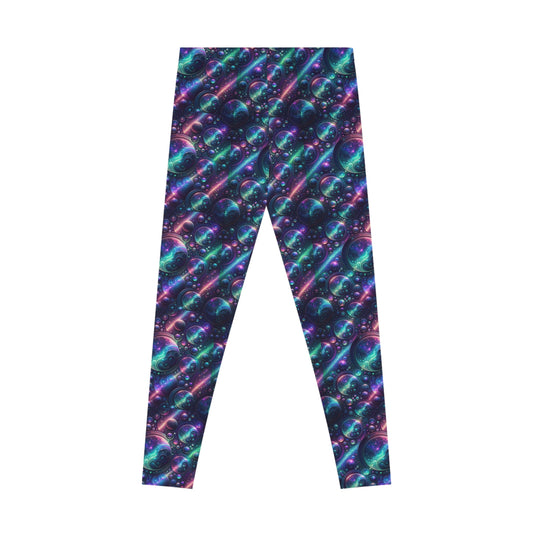 Iridescent Tech Fusion Tech-Forward Streetwear Stretch Leggings - 8404 Design-51