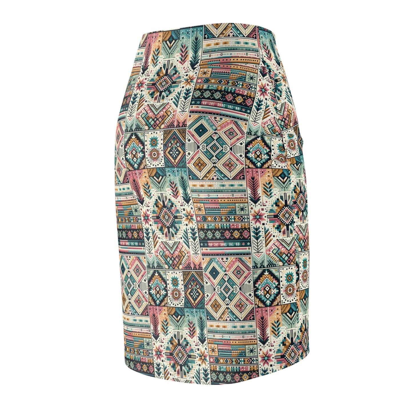 Digital Artisanal Fusion Digital Artisanal Women's Pencil Skirt - 8404 Design-49