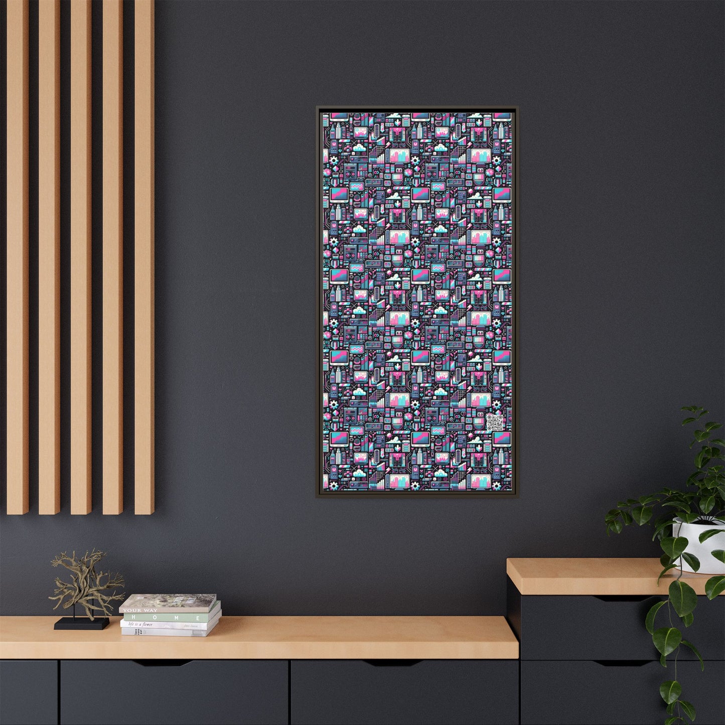 Digital Rebellion Youthful Streetwear with a Rebellious Digital Twist Matte Canvas, Framed (multi-color) - 8404 Design-71 B