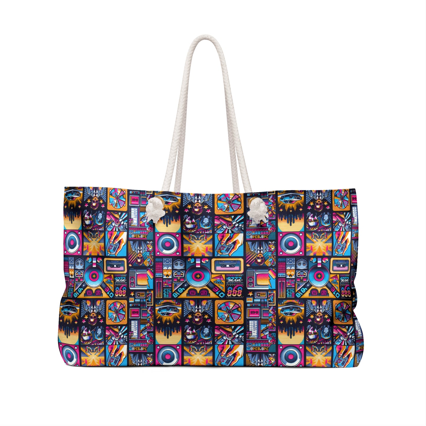 Digital Pop Culture Mashup Maximalist Pop Weekender Bag - 8404 Design-52
