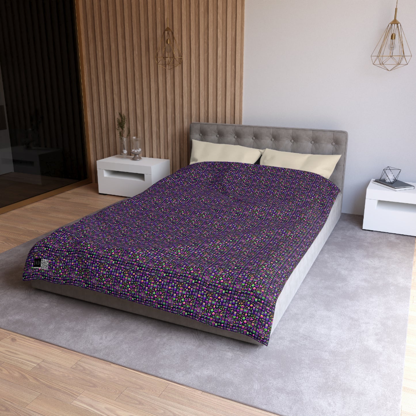 Digital Nostalgia Remix Modern Vintage Fusion Microfiber Duvet Cover - 8404 Design-49