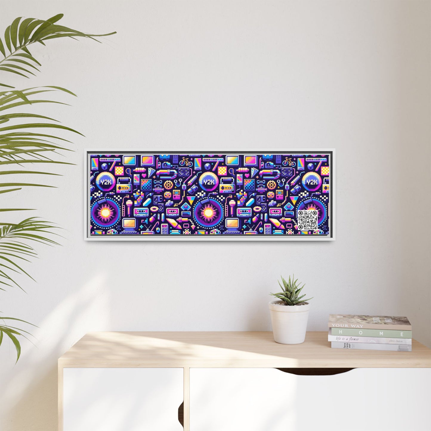 Digital Nostalgia Modern Retro Fusion Matte Canvas, Framed (multi-Color) - 8404 Design-64 B