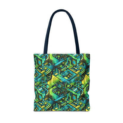 Tech-Infused Neon Tech-Forward Streetwear Tote Bag - 8404 Design-38