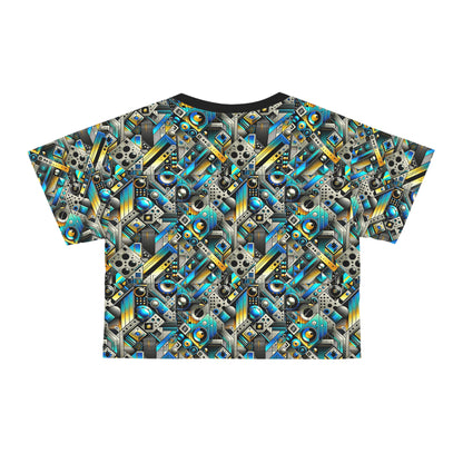 Tech Art Fusion Tech-Forward Streetwear Crop Tee - 8404 Design-50