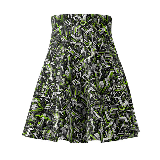 Graffiti Tech Fusion Bold Streetwear Fusion Women's Skater Skirt - 8404 Design-53