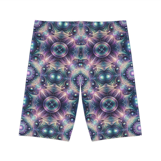 Iridescent Tech Fusion Tech-Forward Streetwear Women's Bike Shorts - 8404 Design-61