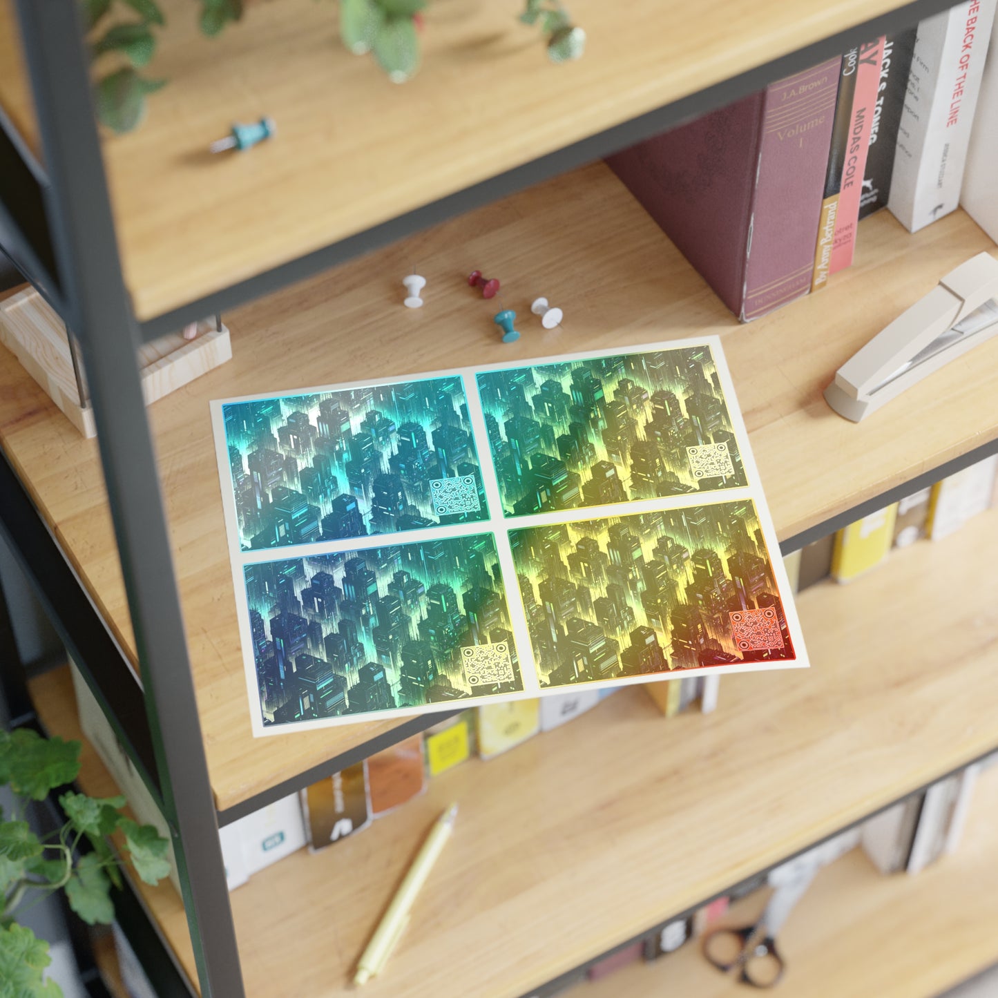 Tech Noir Aesthetics Tech-Forward Urban Dystopia Sticker Sheets - 8404 Design-68