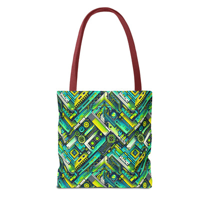 Tech-Infused Neon Tech-Forward Streetwear Tote Bag - 8404 Design-52