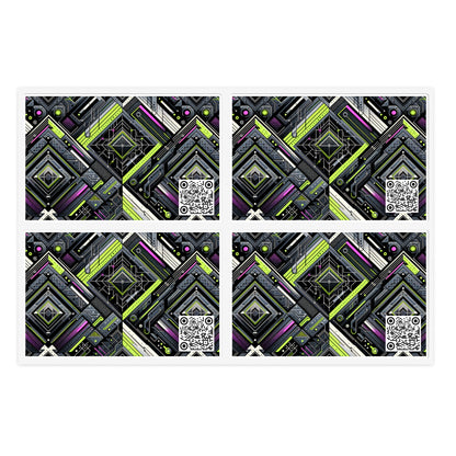Retro Futurism Graphics Tech-Forward Streetwear Sticker Sheets - 8404 Design-60
