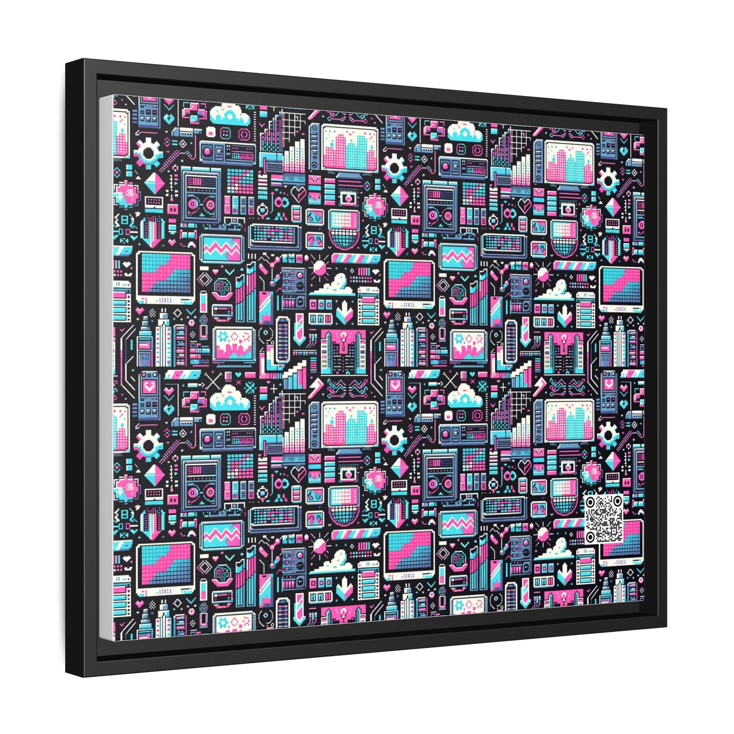 Digital Rebellion Youthful Streetwear with a Rebellious Digital Twist Matte Canvas, Framed (multi-color) - 8404 Design-71 A