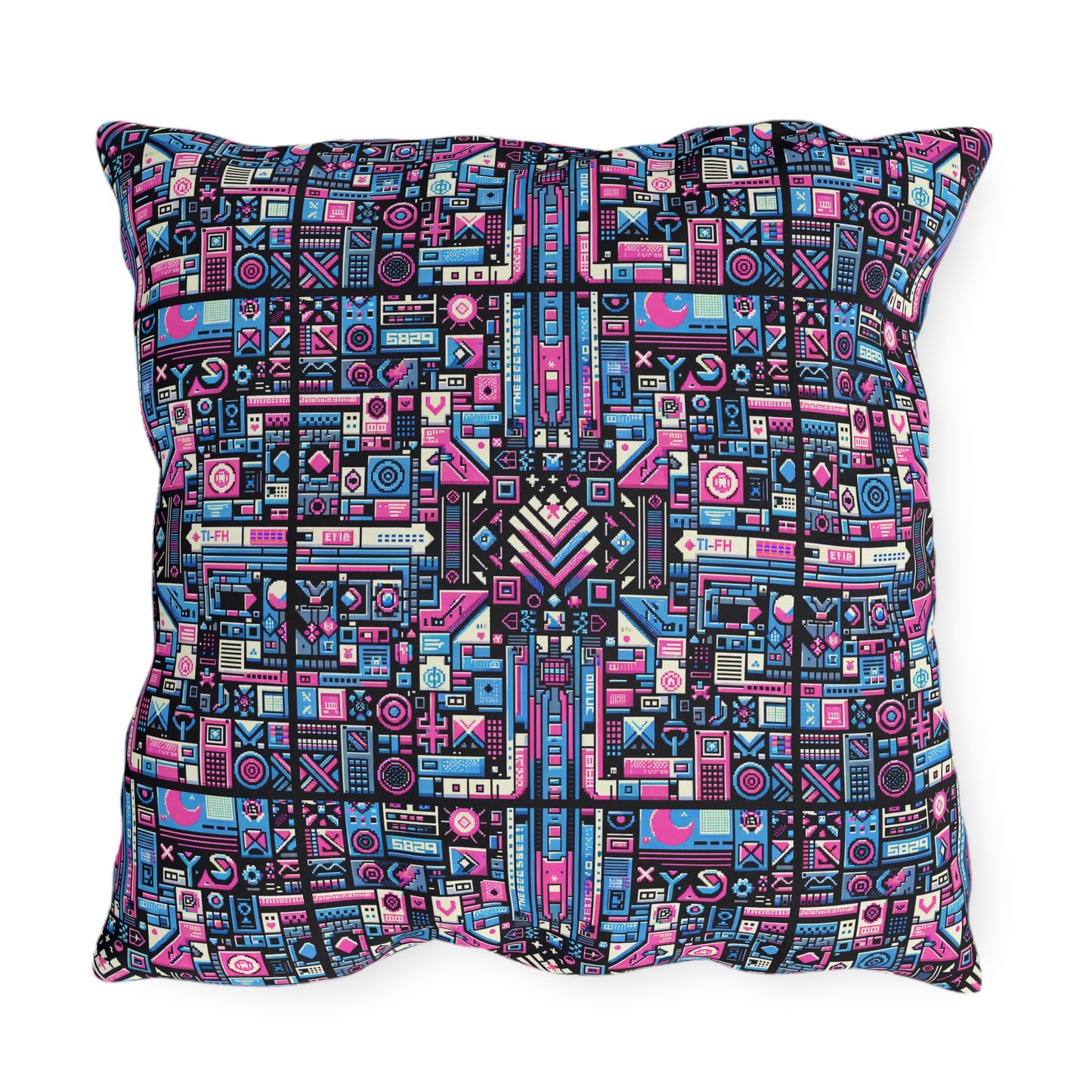 Digital Rebellion Youthful Streetwear with a Rebellious Digital Twist Outdoor Pillow - 8404 Design-65