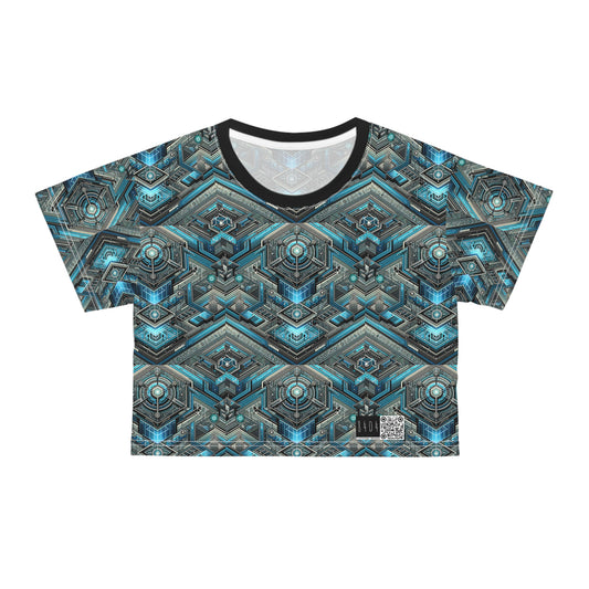 Tech-Infused Futurism Sleek Tech Edge Crop Tee - 8404 Design-49