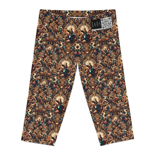 Digital Renaissance Luxurious Streetwear Inspired By Classical Art With a Modern Twist Women's Capri Leggings - 8404 Design-64