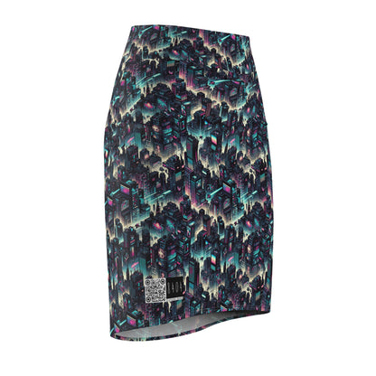 Digital Rebellion Tech-Inspired Streetwear Women's Pencil Skirt - 8404 Design-51