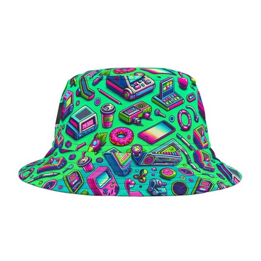 Y2k Revival Nostalgic Futurism Bucket Hat - 8404 Design-48