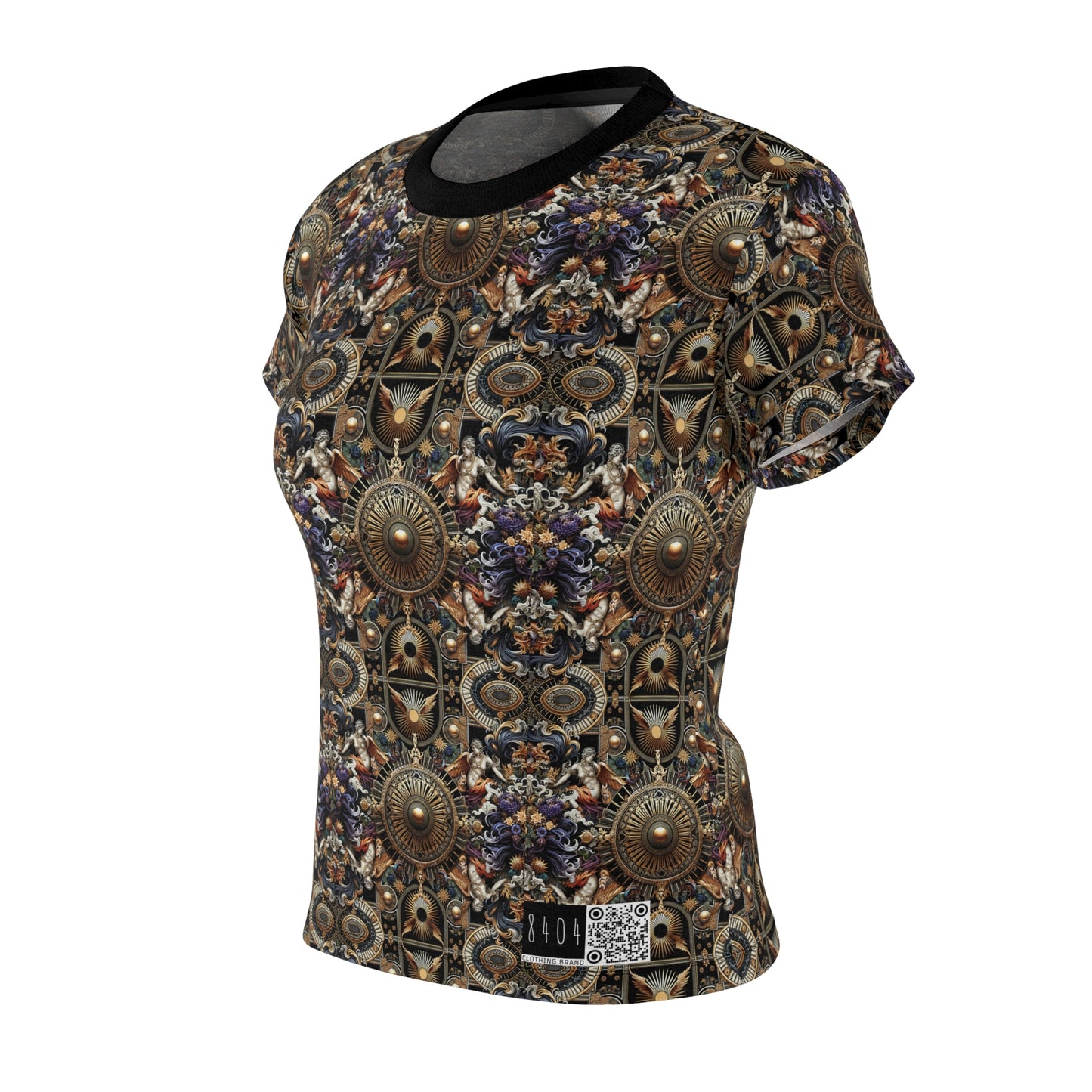 Digital Renaissance Luxurious Streetwear Inspired By Classical Art With a Modern Twist Women's Cut & Sew Tee - 8404 Design-55