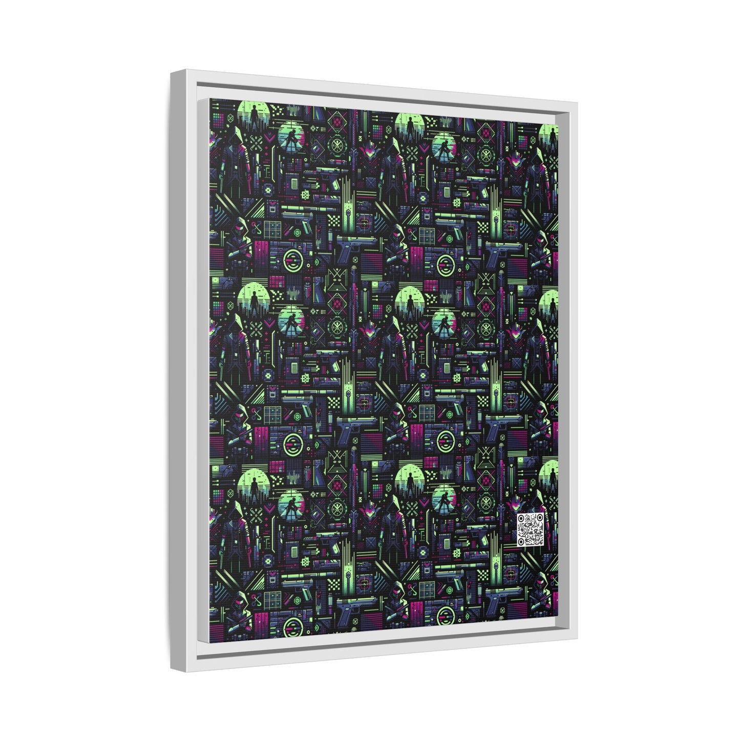 Tech Noir Futuristic Cyberpunk Matte Canvas, Framed (multi-Color) - 8404 Design-63 A