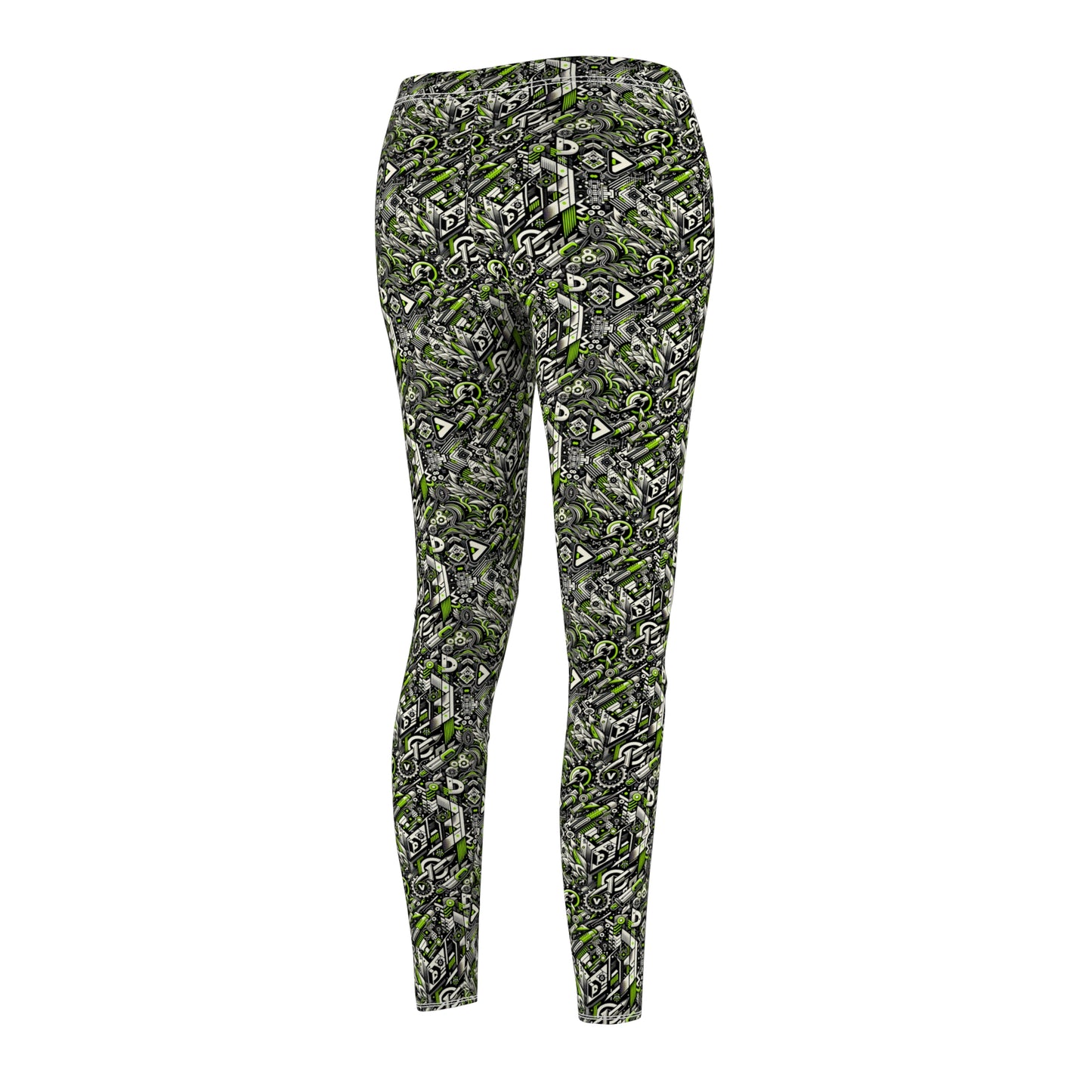 Graffiti Tech Fusion Bold Streetwear Fusion Women's Cut & Sew Casual Leggings - 8404 Design-59