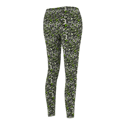 Graffiti Tech Fusion Bold Streetwear Fusion Women's Cut & Sew Casual Leggings - 8404 Design-59
