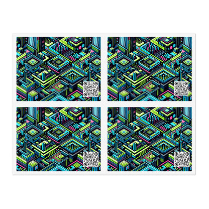 Tech Neon Fusion Tech-Forward Streetwear Sticker Sheets - 8404 Design-51