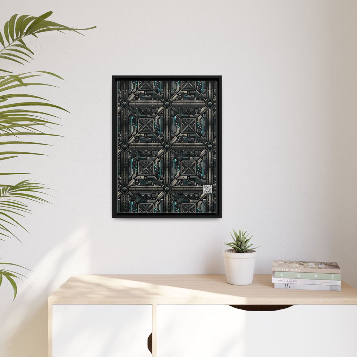 Tech Noir Futuristic Tech Aesthetic with a Dark Twist Matte Canvas, Framed (multi-color) - 8404 Design-59 A