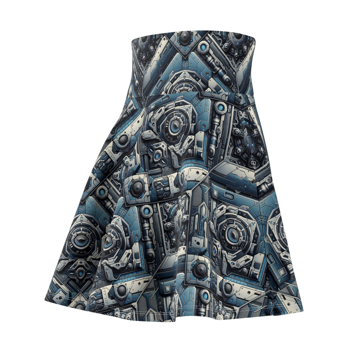 Tech Utility Fusion Tech-Forward Utility With a Futuristic Edge Women's Skater Skirt - 8404 Design-43