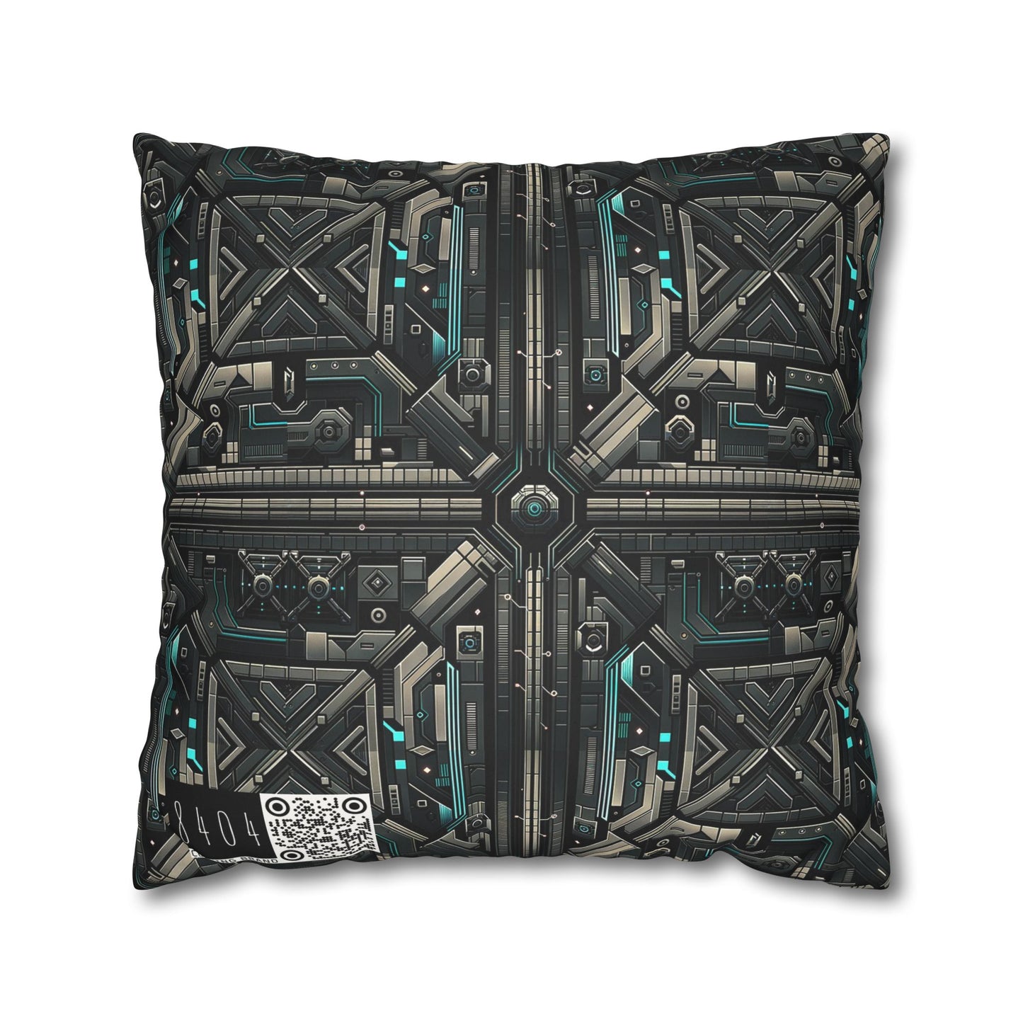 Tech Noir Futuristic Tech Aesthetic with a Dark Twist Faux Suede Square Pillowcase - 8404 Design-59
