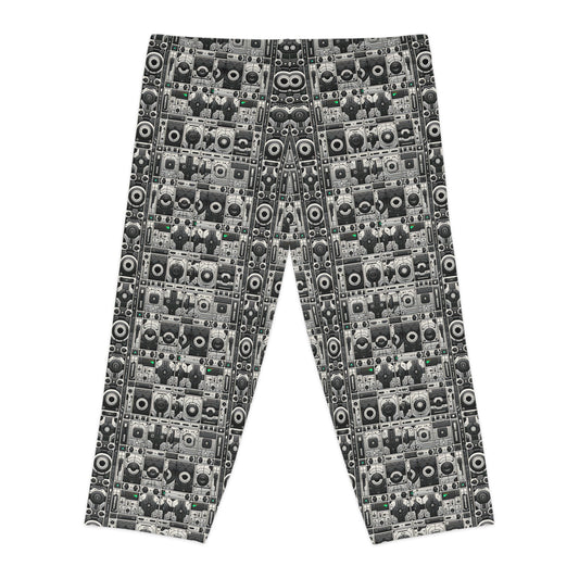 Tech Utility Aesthetics Tech-Forward Minimalism Women's Capri Leggings - 8404 Design-60