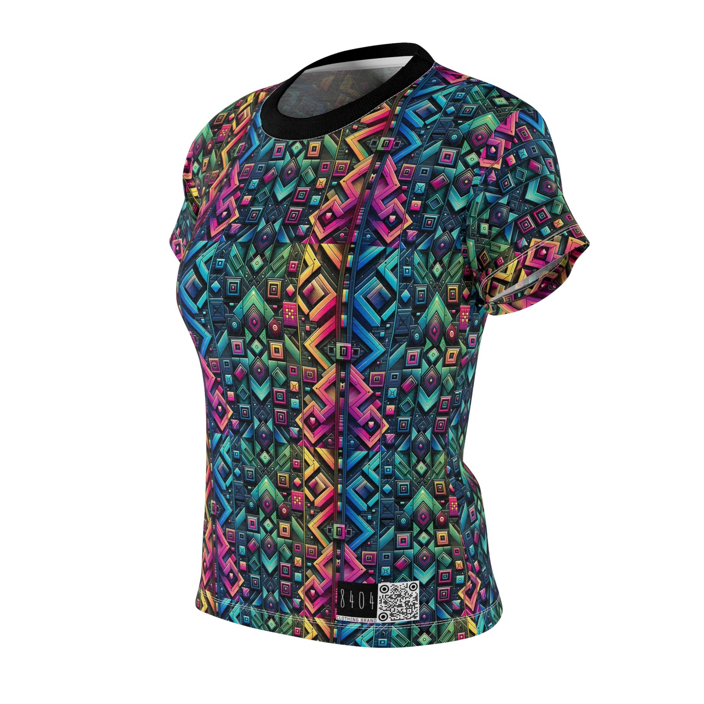 Tech-Inspired Graphics Cyberpunk Cool Women's Cut & Sew Tee - 8404 Design-58